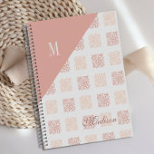 Blozend Roze Trendy Geometrische Monogram Planner