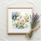 Blozend Roze Tuinrozen Poster