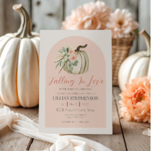 Blozend Roze Verliefd Worden Pompoen Baby Shower Kaart