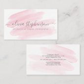 Blozend Roze Waterverfzwiep Visitekaartje (Voorkant / Achterkant)