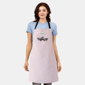 Blozend Roze Werknemer Jouw Logo Visagist Schort (Gedragen)
