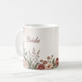 Blozend Roze Wilde Bloem Bruiloftcadeau Mok (Voorkant links)