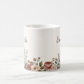Blozend Roze Wilde Bloem Bruiloftcadeau Mok (Center)