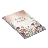 Blozend Roze Wilde Bloem Esthetisch Notitieboek (Rechterzijde)
