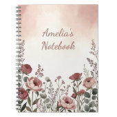 Blozend Roze Wilde Bloem Esthetisch Notitieboek (Voorkant)