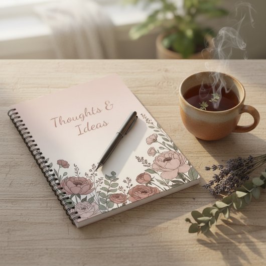 Blozend Roze Wilde Bloem Esthetisch Notitieboek
