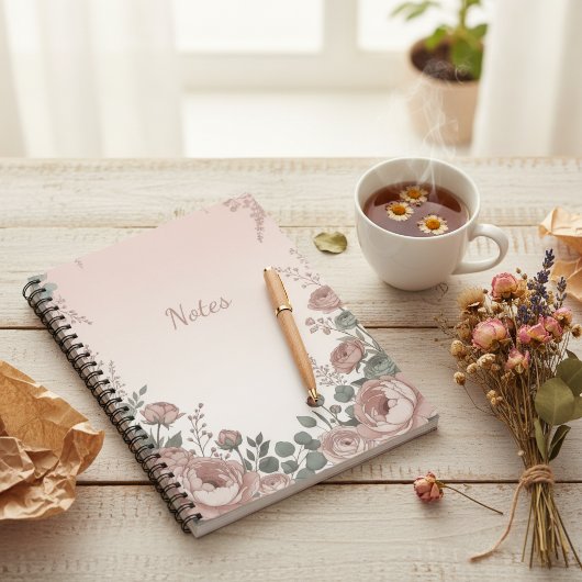 Blozend Roze Wilde Bloem Esthetisch Notitieboek