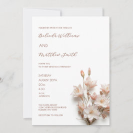 Blozend Roze Witte 3D Bloemen  Kaart
