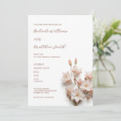 Blozend Roze Witte 3D Bloemen Kaart (Staand voorkant)