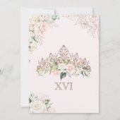 Blozend Roze Witte Rozen Luxe Sweet Sixteen  Kaart (Achterkant)