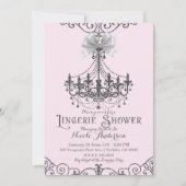Blozend Roze Zilver Wit Strik Ondergoed Douche Kaart (Voorkant)