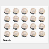 Blozend Roze Zwart Goud Marmer Zakelijk Bedankt Ronde Sticker (Vel)