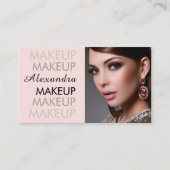 Blozend Roze Zwart Script Foto Qr Code Sociaal Ico Visitekaartje (Voorkant)