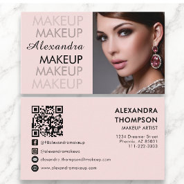 Blozend Roze Zwart Script Foto Qr Code Sociaal Ico Visitekaartje