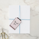 Blozend Roze Zwart Wit & Roségoud Bruiloftsfeest Cadeaulabel (Met Touw)
