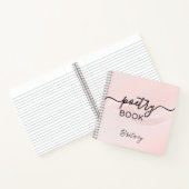 Blozend Roze Zwarte Script Aangepaste Naam Poëzie Notitieboek (Binnen)