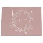 Blozend Stof Roze Moderne Script Meisjesachtige Mo Groot Cadeauzakje (Voorkant)