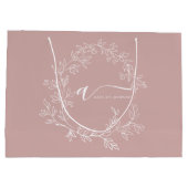 Blozend Stof Roze Moderne Script Meisjesachtige Mo Groot Cadeauzakje (Achterkant)