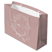 Blozend Stof Roze Moderne Script Meisjesachtige Mo Groot Cadeauzakje (Achterkant Gekanteld)