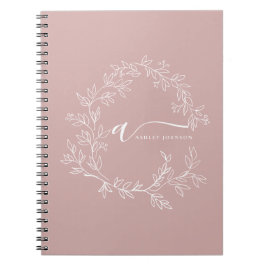 Blozend Stof Roze Moderne Script Meisjesachtige Mo Notitieboek