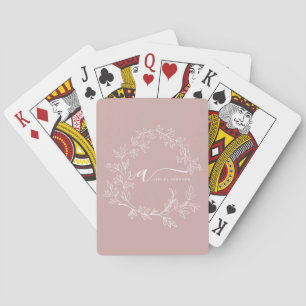 Blozend Stof Roze Moderne Script Meisjesachtige Mo Pokerkaarten