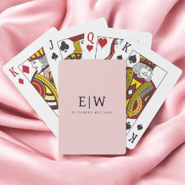Blozend Stof Roze Moderne Script Meisjesachtige Mo Pokerkaarten