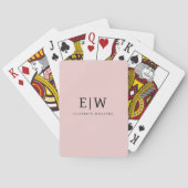 Blozend Stof Roze Moderne Script Meisjesachtige Mo Pokerkaarten (Achterkant)