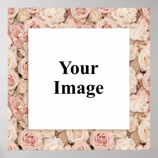 Blozend Vintage Roos Frame Foto Poster (Voorkant)