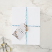 Blozend Wit en Gouden Bloem Bruiloft Dankjewel Cadeaulabel (Met Touw)