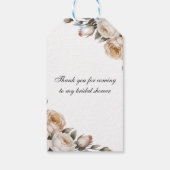 Blozend Wit en Gouden Bloem Bruiloft Dankjewel Cadeaulabel (Achterkant)