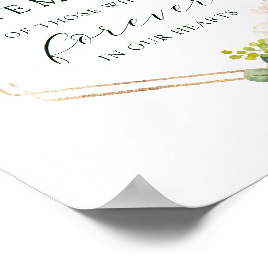 Blozend witte bloei gouden zeshoek ter nagedachten poster (Hoek)