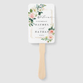 Blozend Witte Bloem Bloemige Trouwprogramma Handwaaier (Voorkant)