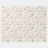 Blozend Witte Bloem Fleece Deken (Voorkant (Horizontaal))
