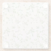 Blozend Witte Bloem Glazen Onderzetter (Achterkant)