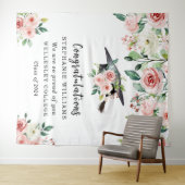 Blozend & Witte Bloemen Afstudeercongratulaties Wandkleed (In Situ (horizontaal))