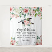 Blozend & Witte Bloemen Afstudeercongratulaties Wandkleed (Voorkant)