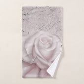 Blozend witte roos glam moderne marmeren shabby ch bad handdoek (Handdoek)