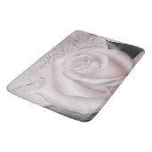 Blozend witte roos glam moderne marmeren shabby ch badmat (Gekanteld)