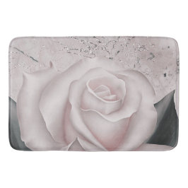 Blozend witte roos glam moderne marmeren shabby ch badmat