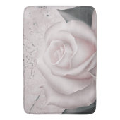 Blozend witte roos glam moderne marmeren shabby ch badmat (Voorkant Verticaal)