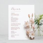 Blozende 3D Boho Bloemen Wit Menu (Staand voorkant)