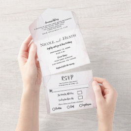 Blozende Aquarel Minimalistische Chic Moderne Trou All In One Uitnodiging