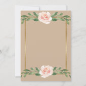 Blozende Beige Bloemrijke Elegante Script Gouden B Save The Date (Achterkant)