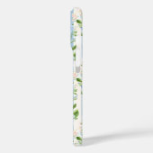 Blozende Blauwe Bloemenschildering Gestreepte Pers Case-Mate iPhone Case (Achterkant / Links)