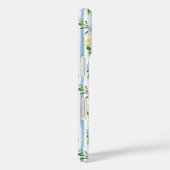 Blozende Blauwe Bloemenschildering Gestreepte Pers Case-Mate iPhone Case (Achterkant / Rechts)