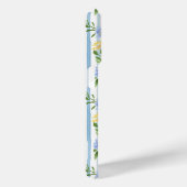 Blozende Blauwe Bloemenschildering Gestreepte Pers Case-Mate iPhone Case (Achterkant / Rechts)