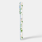 Blozende Blauwe Bloemenschildering Gestreepte Pers Case-Mate iPhone Case (Achterkant / Links)