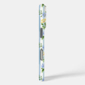 Blozende Blauwe Bloemenschildering Gestreepte Pers Case-Mate iPhone Case (Achterkant / Rechts)