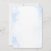 Blozende blauwe doop met kruis  kaart (Achterkant)