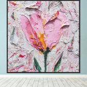 Blozende Bloem Abstracte Tulp Canvas Afdruk (Insitu (Houten vloer))